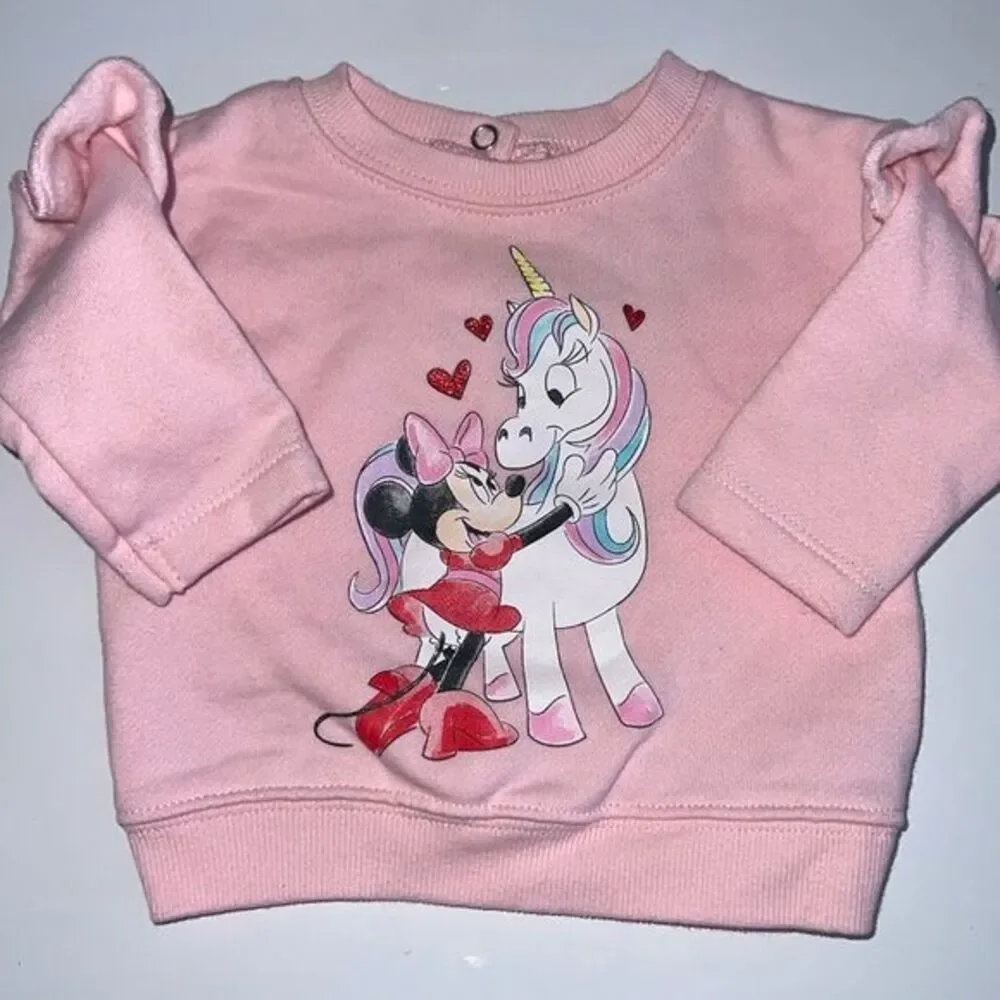 🛍 CUTE LITTLE BABIES MINNIE MOUSE SWEATSHIRT SIZE 0-3 MONTHS 🛍
